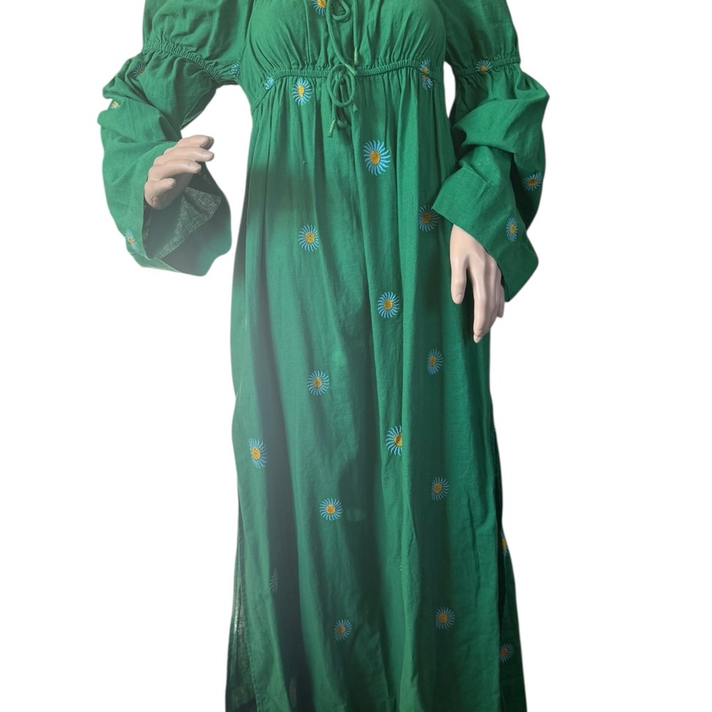 Free People Emory Embroidered Green Women's Dress - Picture 4 of 6